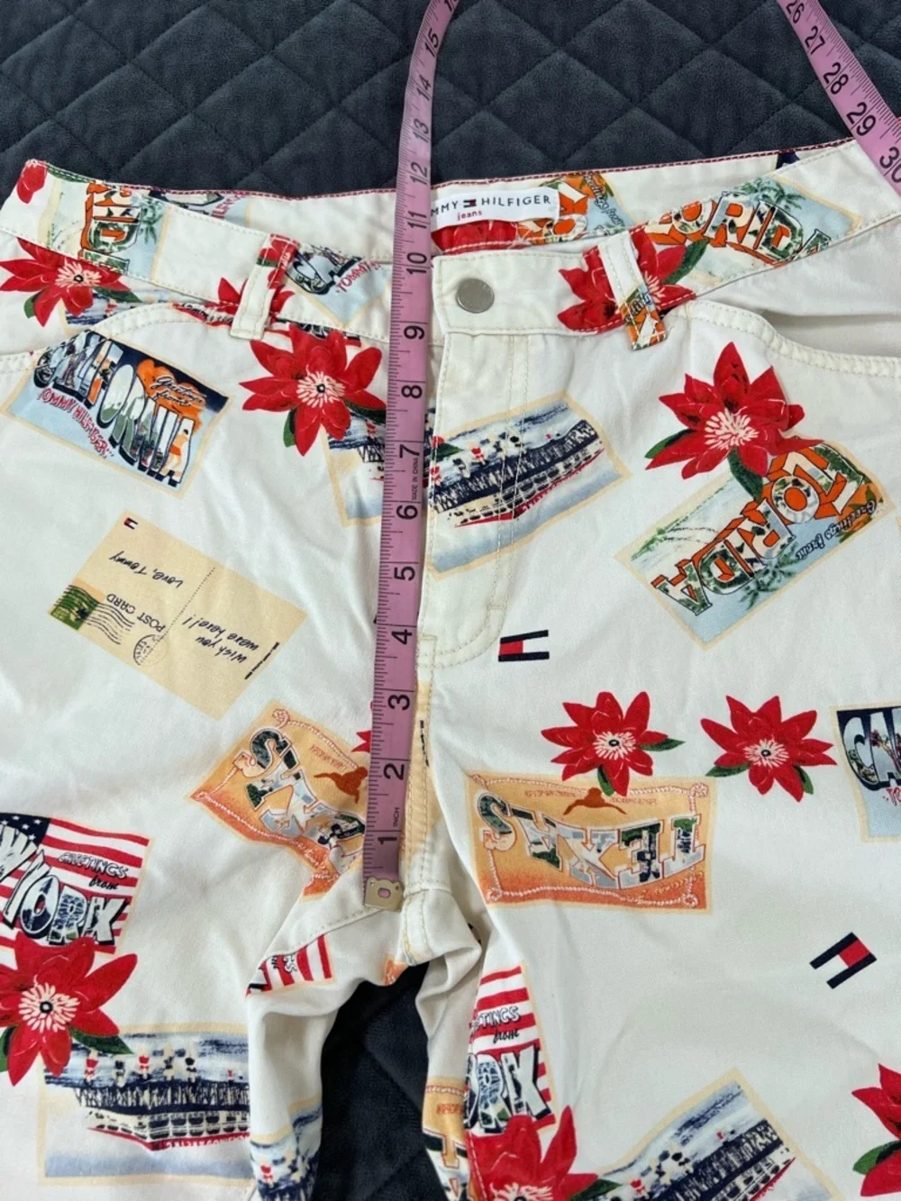 Tommy Hilfiger Postcard Pants Women Jeans Size 12 Travel Crop Texas California